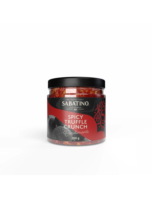 Sabatino Spicy Truffle Crunch indelis su traškiais česnakais ir juodaisiais trumais